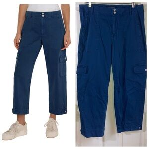 Liverpool Cargo Crop Bottoms Pants Indigo Dusk Blue sz 12/31 Casual Wear